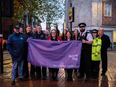 Partners from across St Helens town centre celebrate purple flag success 