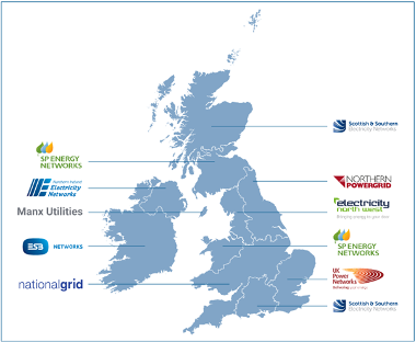 Energy network operator map