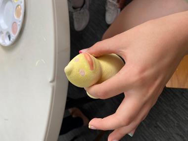 Children and young people enjoying Pottery Painting sessions