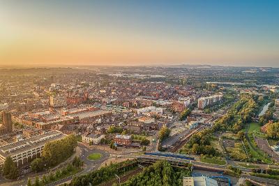 Town Centre Sunset Aerial